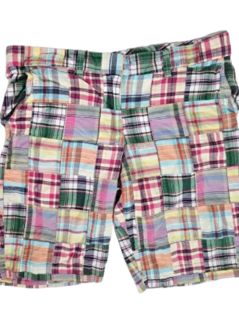 LL Bean Madras Plaid Multicolor Shorts Women's Size 14 OGYN4 11" Inseam